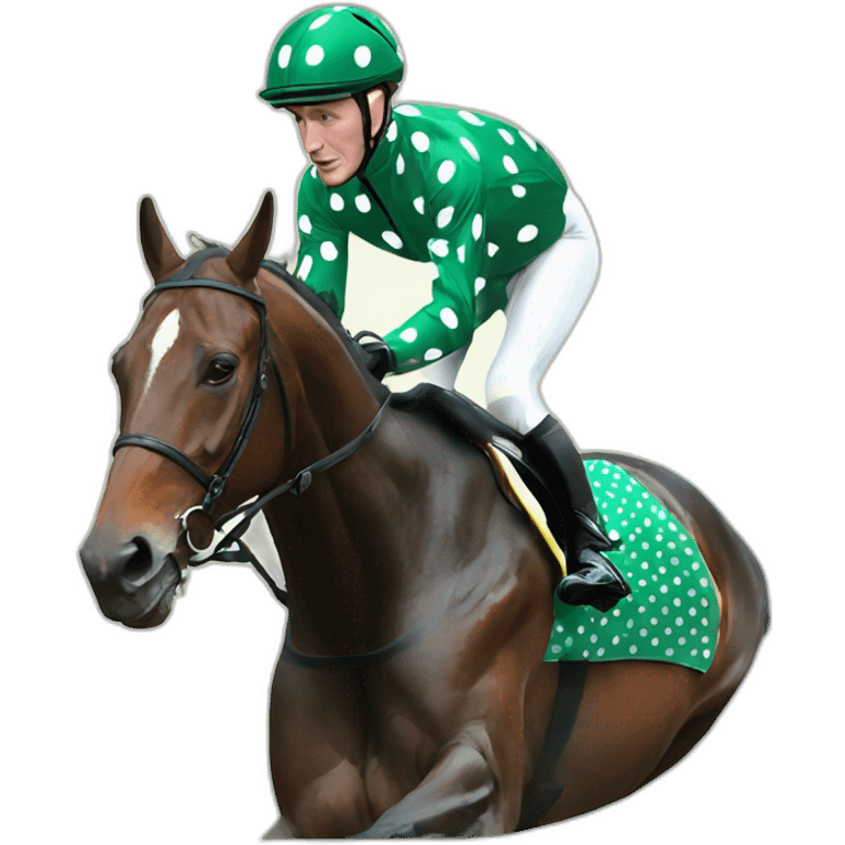 paul townend jockey dark green polka dot emoji