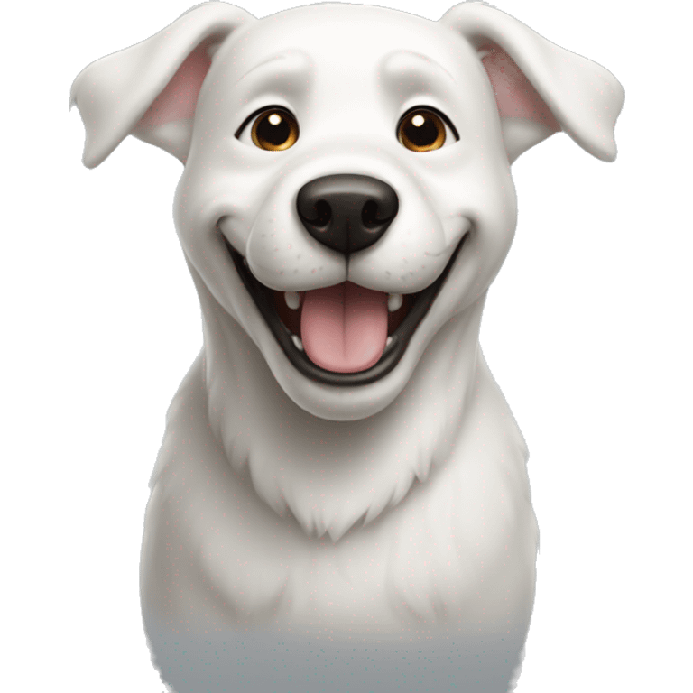 big white dog smiling emoji