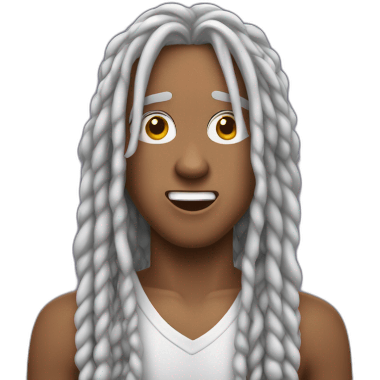 Astonished Justin Jefferson with long braids with teeth emoji