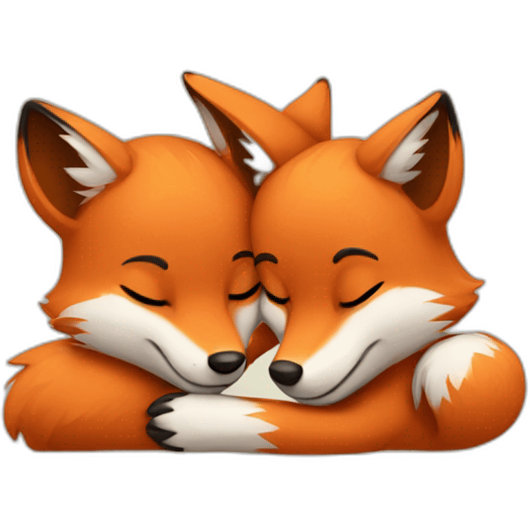 Foxes hugging emoji