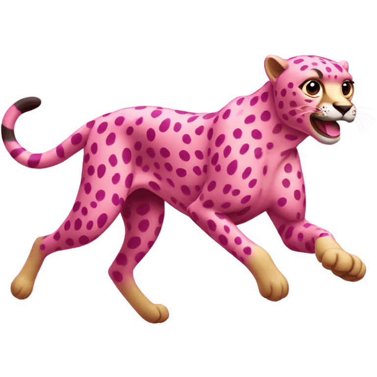 Pink cheetah running emoji