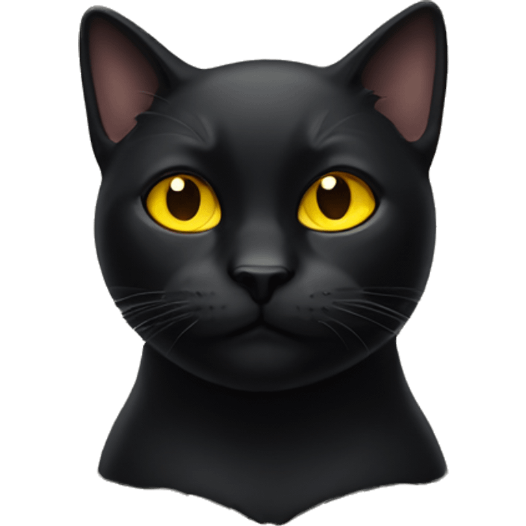 A black cat with yellow eyes emoji