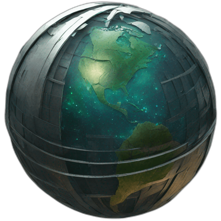 globe in space (brutalist style art) emoji