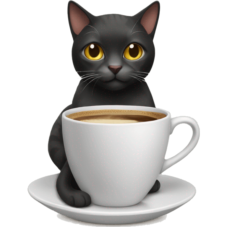 Cat drinking coffee emoji