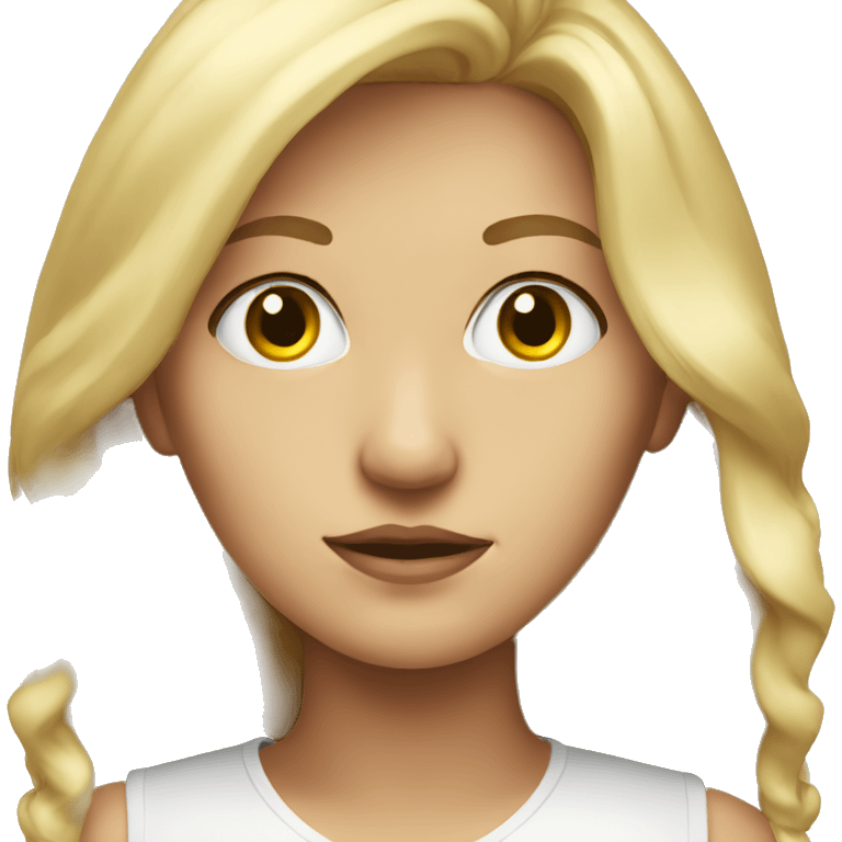 Blonde woman with inquisitive look emoji