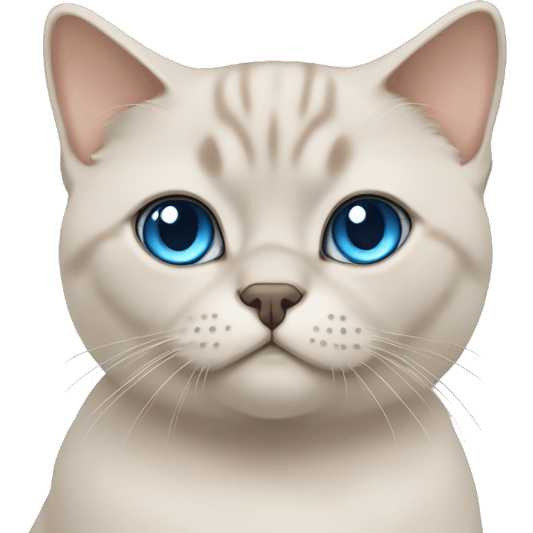 Beige British shorthair cat with blue eyes  emoji