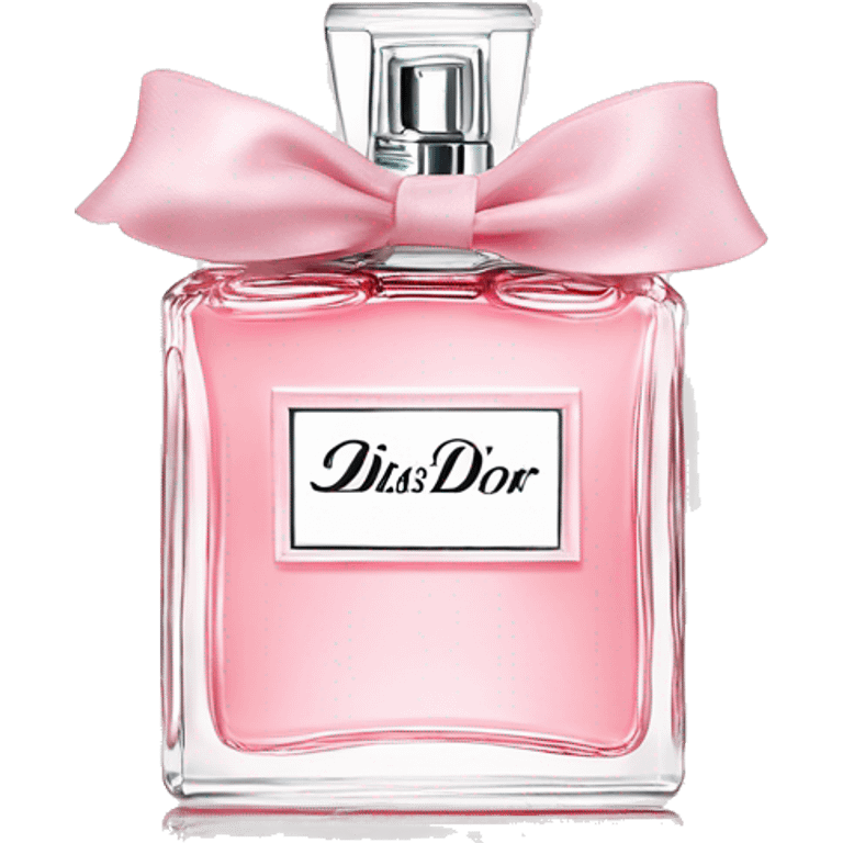 Light pink Miss Dior perfume with bow emoji