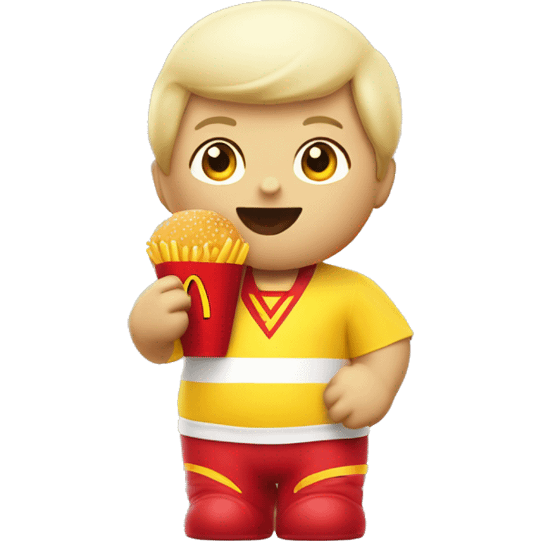 a sonny angel eating mcdonald’s  emoji