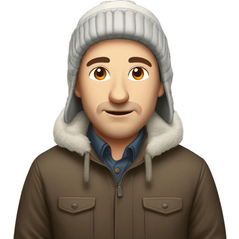 Russian man in a hat with earflaps emoji