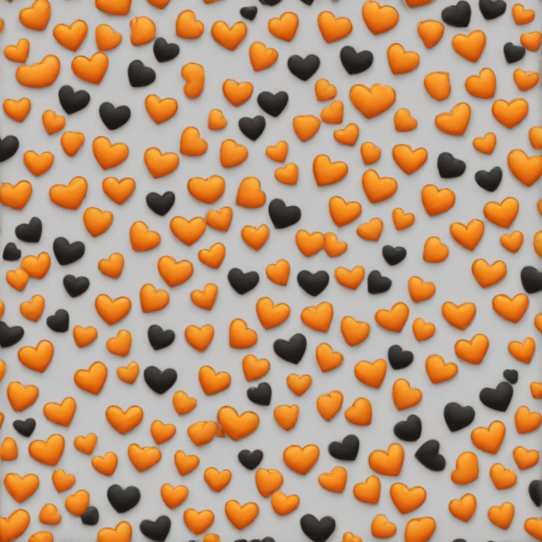 Blackand orange heart mix emoji