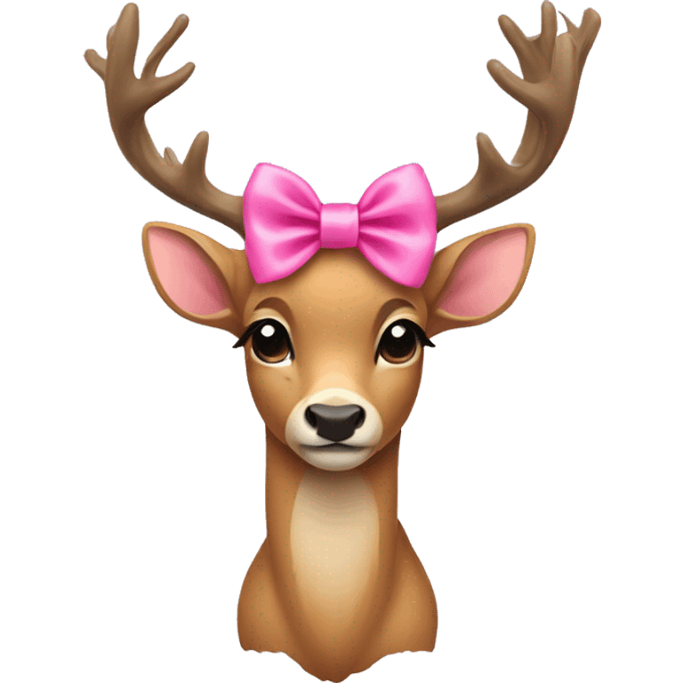 deer with a pink bow emoji