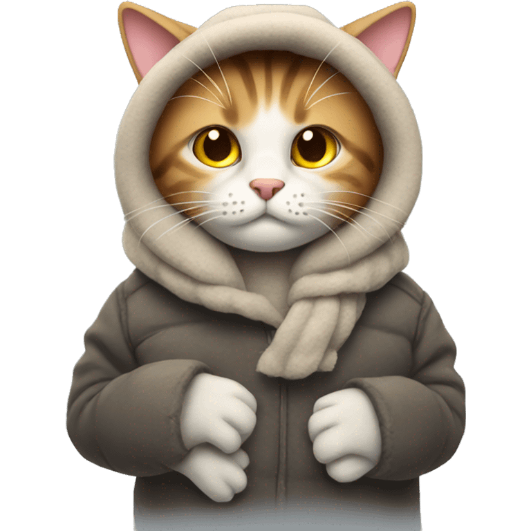 Cat trying to stay warm  emoji