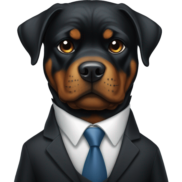 Rottweiler wearing a suit emoji