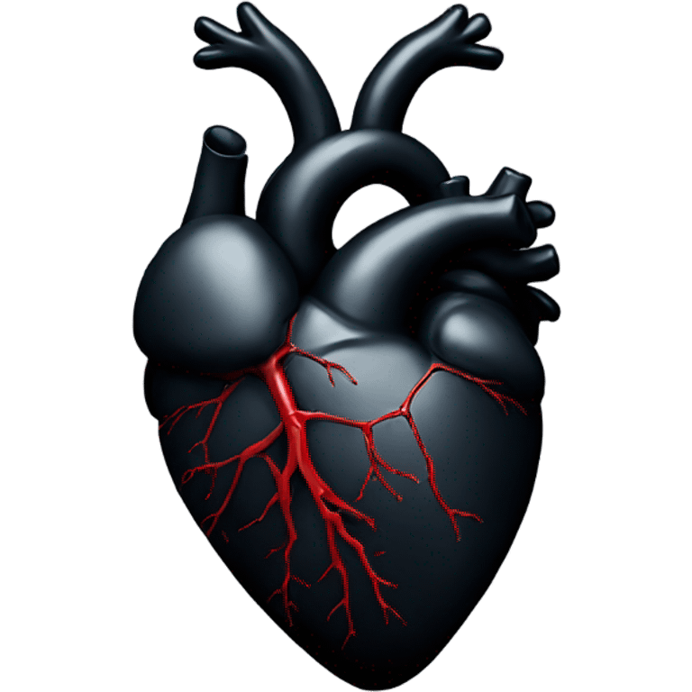 black anatomical heart  emoji