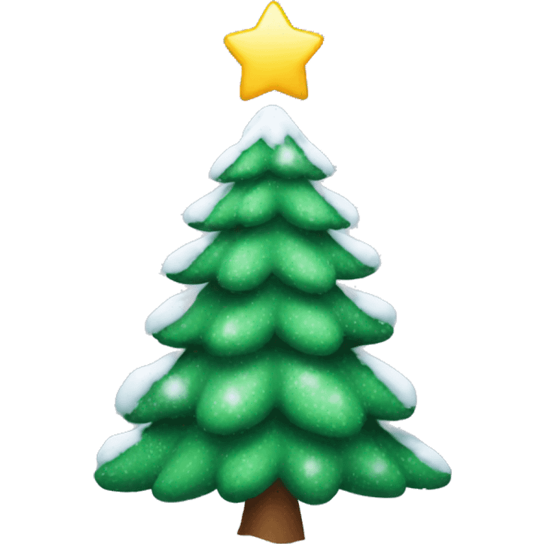 christmas tree with snow emoji