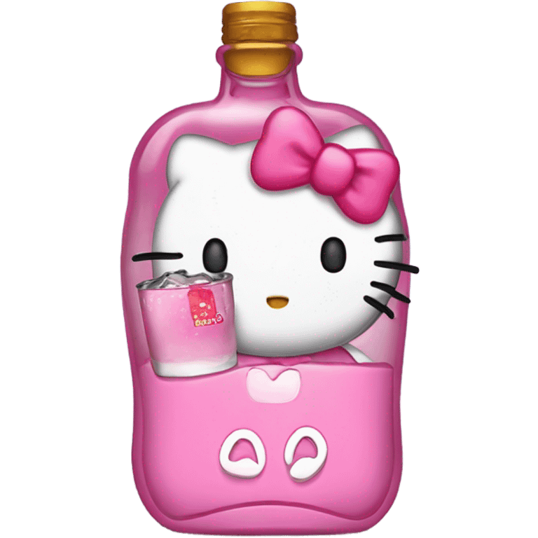 Hello kitty crying with tears with alcohol hello kitty emoji