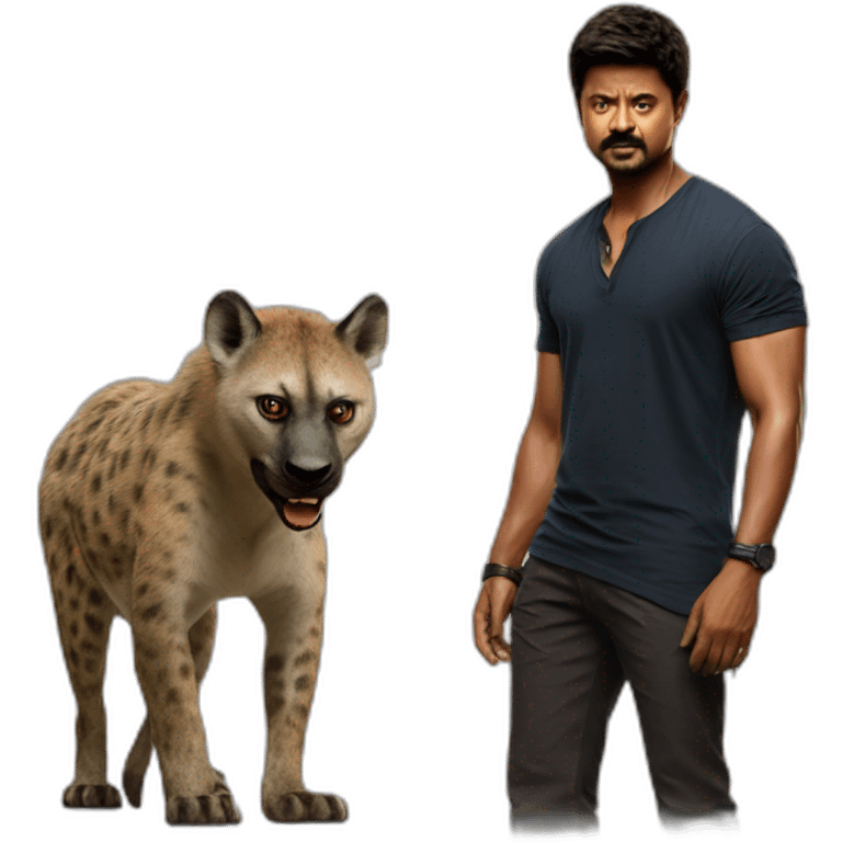 Thalapathy vijay with hyena from the movie leo emoji