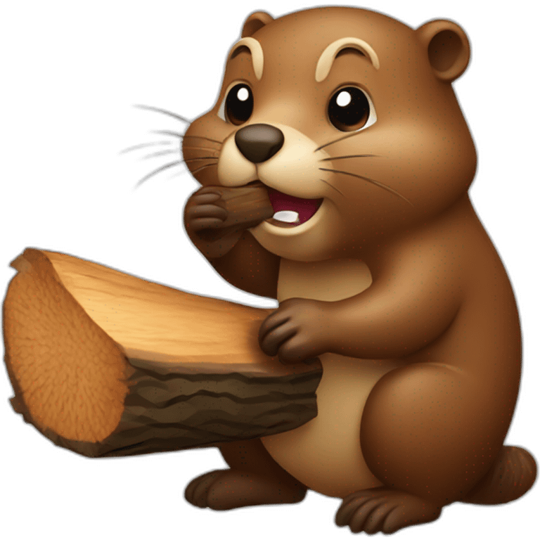 Beaver eating wood emoji