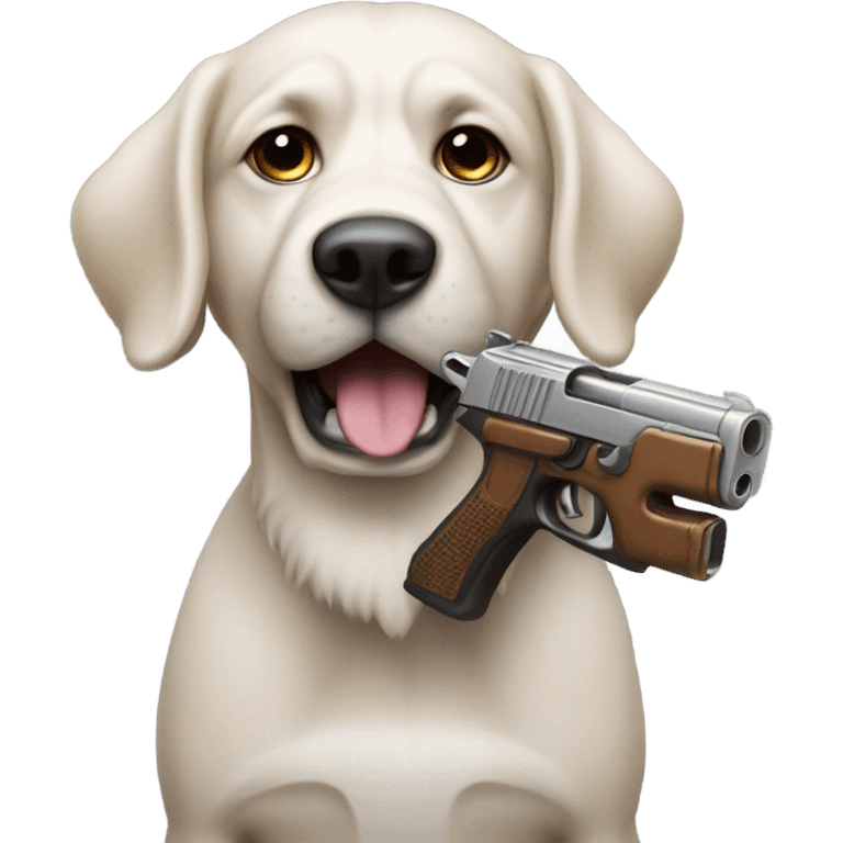 Dog with gun emoji