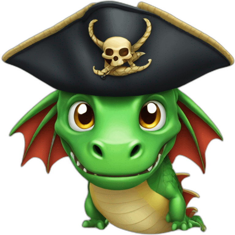 Dragon with pirate hat emoji