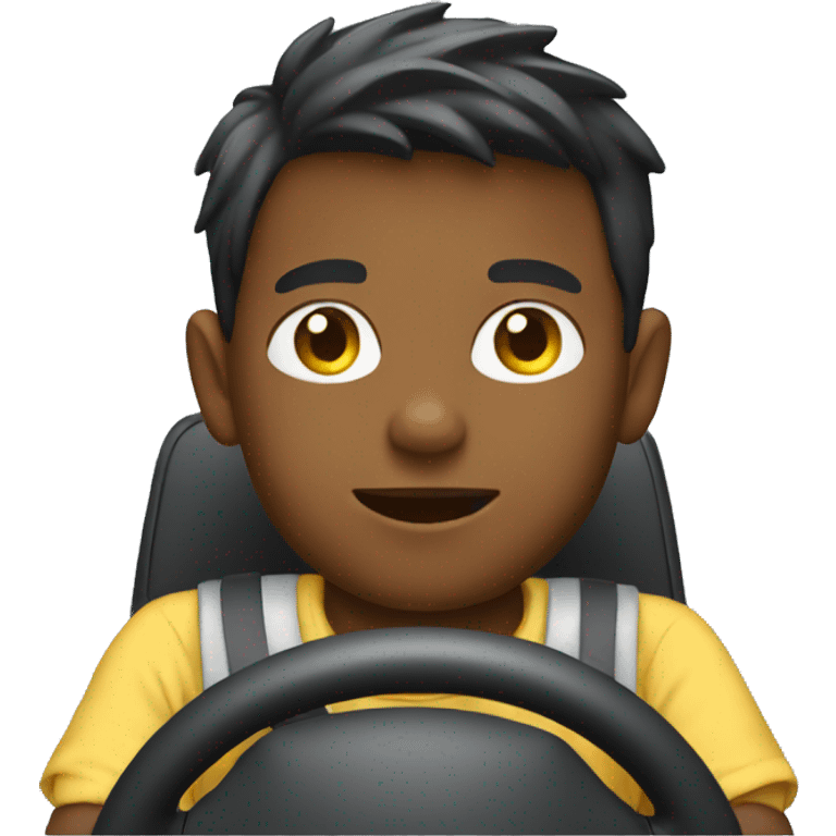 boy driving car emoji