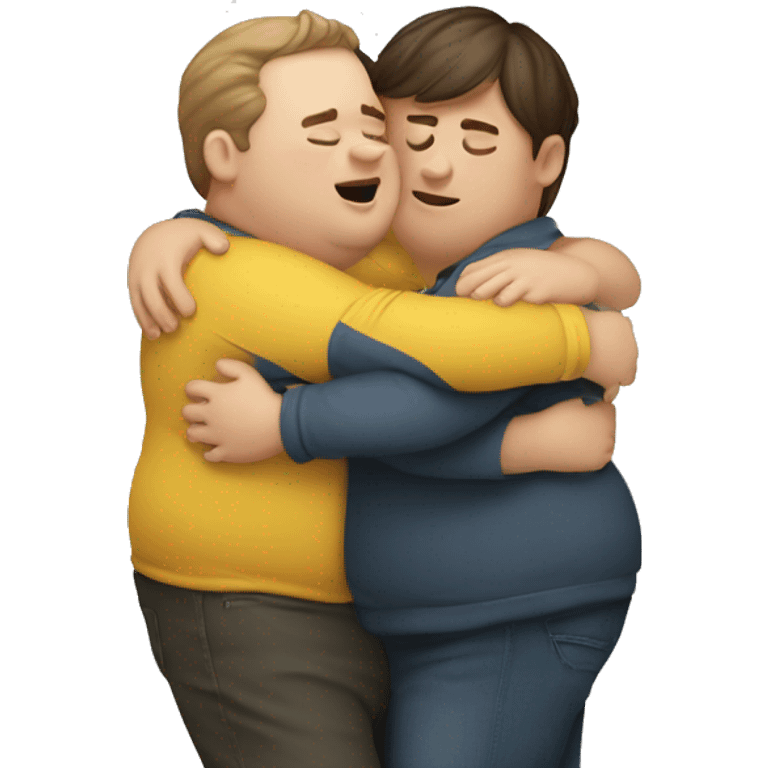 Fat boy hug slim girl emoji