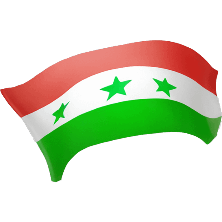  syrian flag but instead of the red part make it green emoji