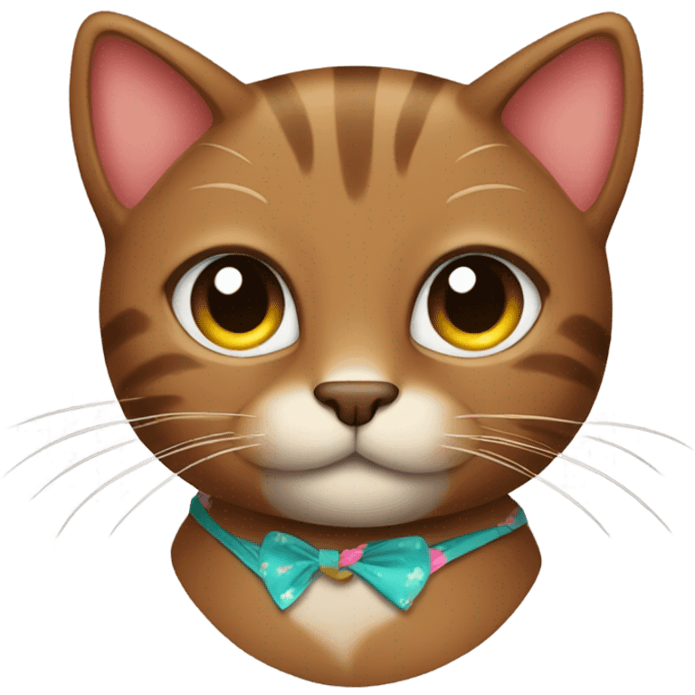 brown cat wearing a bikini emoji