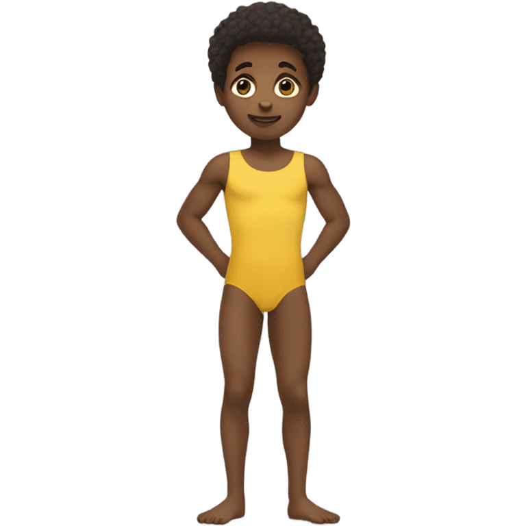 african american boy in yellow leotard emoji