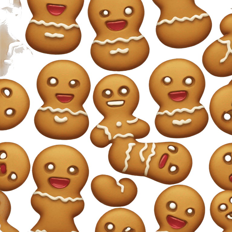 Cute gingerbread cookie with red mouth emoji