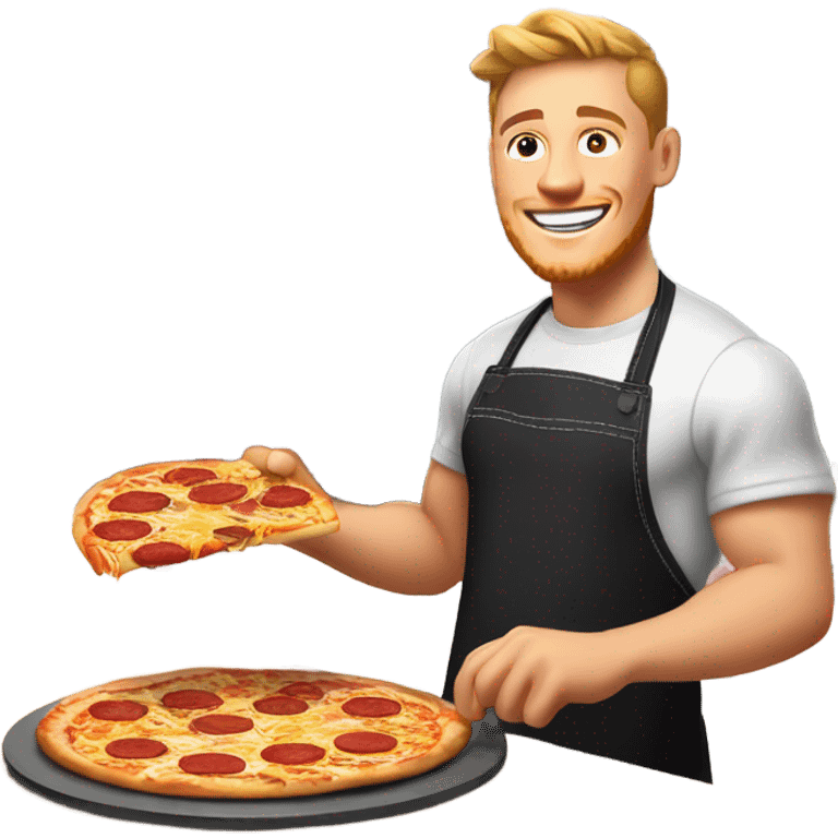 George Kittle cooking pizza emoji