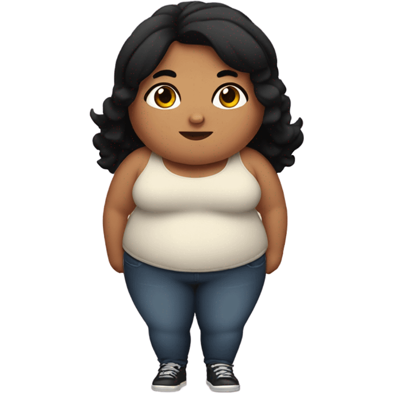 Fat girl with black hair emoji