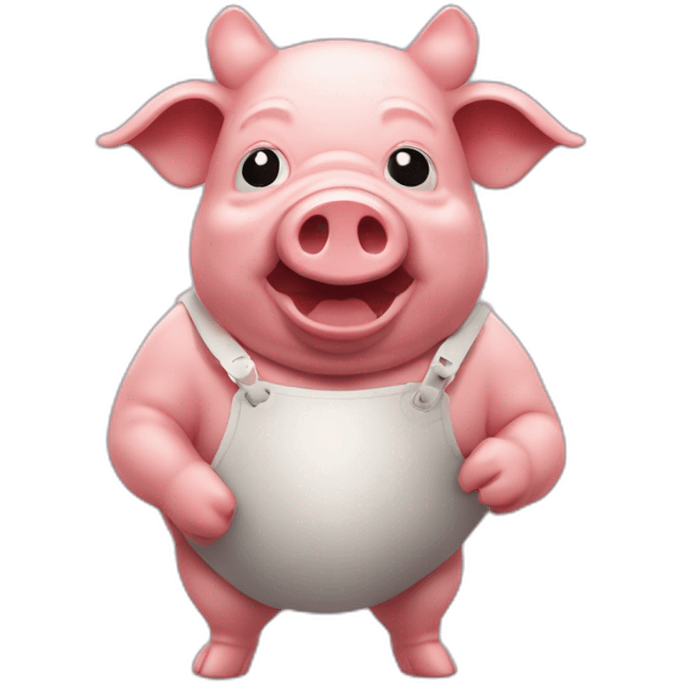 Cochon diabolique avec une marionnette emoji