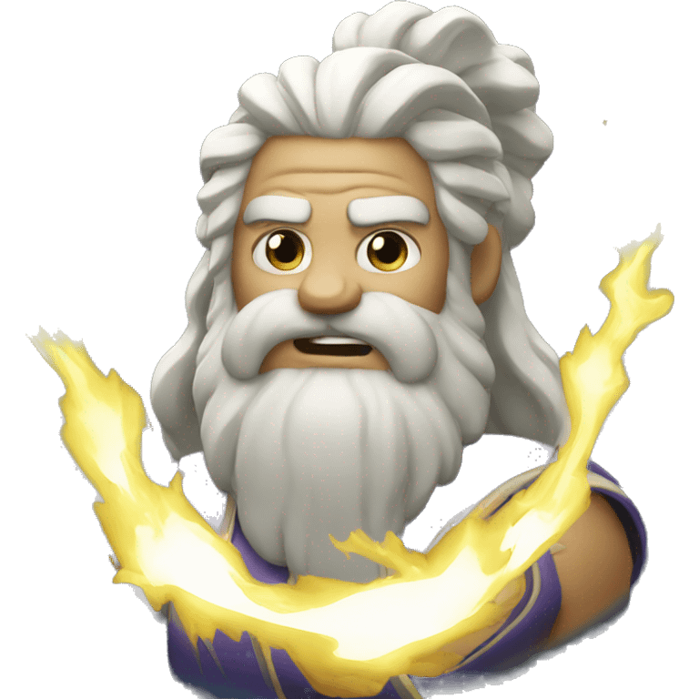 zeus holding a lightining emoji