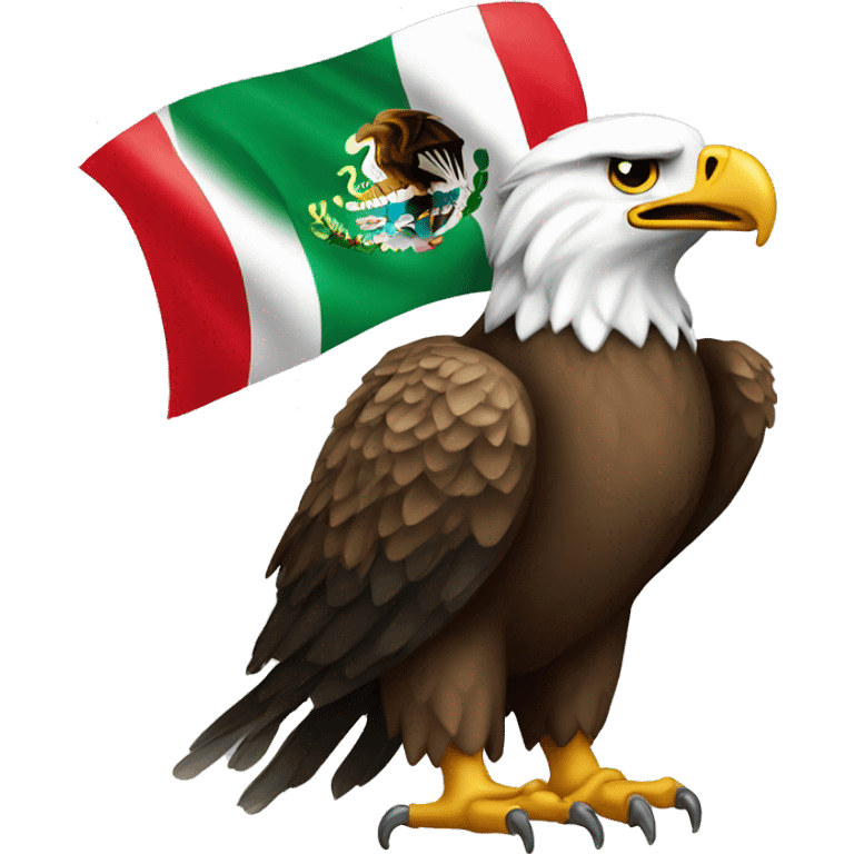 Eagle with Mexican flag  emoji