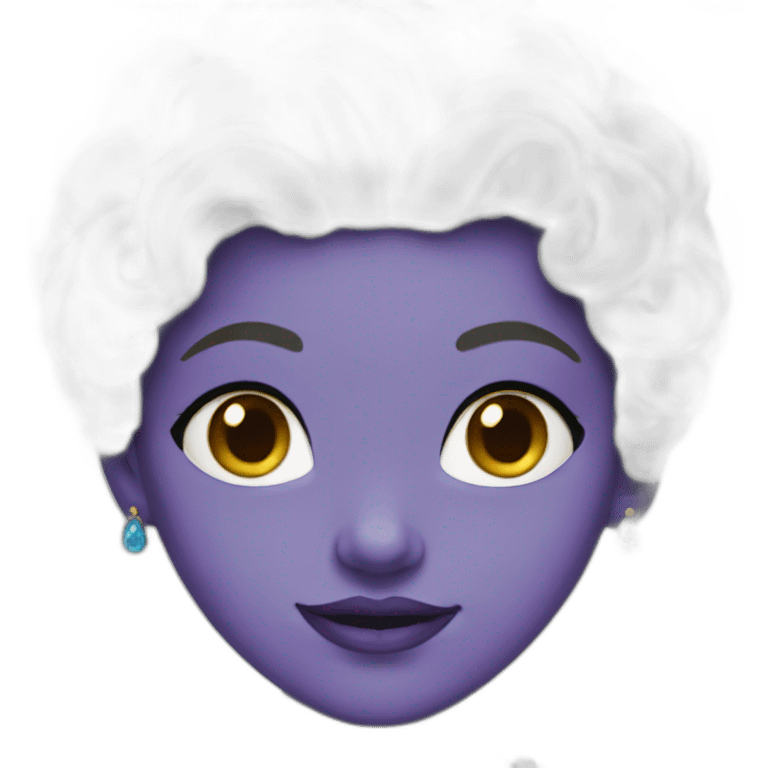 Queen with blue eyes and purple hair emoji