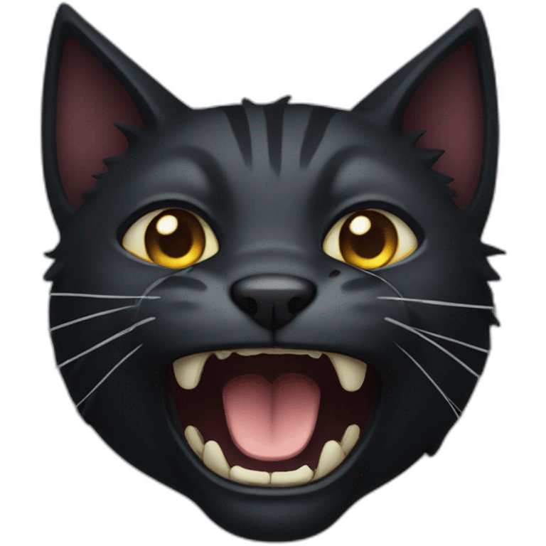 Screaming dark cat emoji