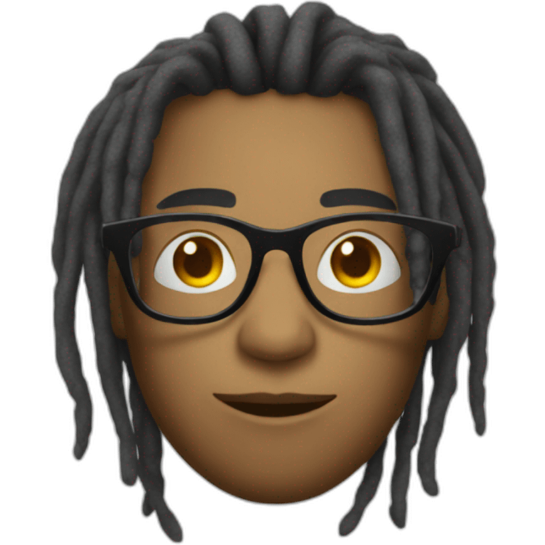 Dreads with glasses emoji