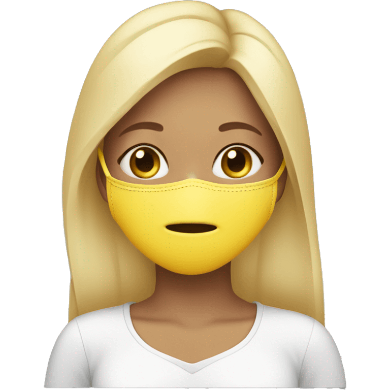 The-girl-puts-a-mask-on-her-face emoji