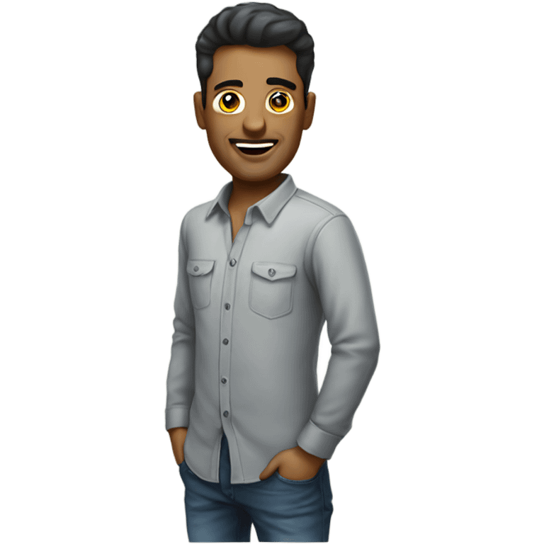 funny male portrait with shirt emoji