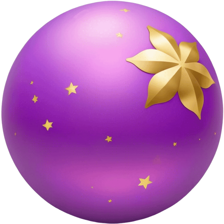 Pink-purple yoga ball surface, floating golden stardust emoji