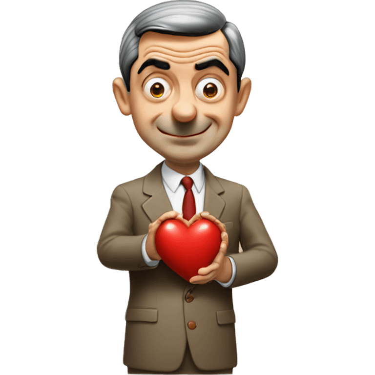 Mr Bean giving an heart emoji