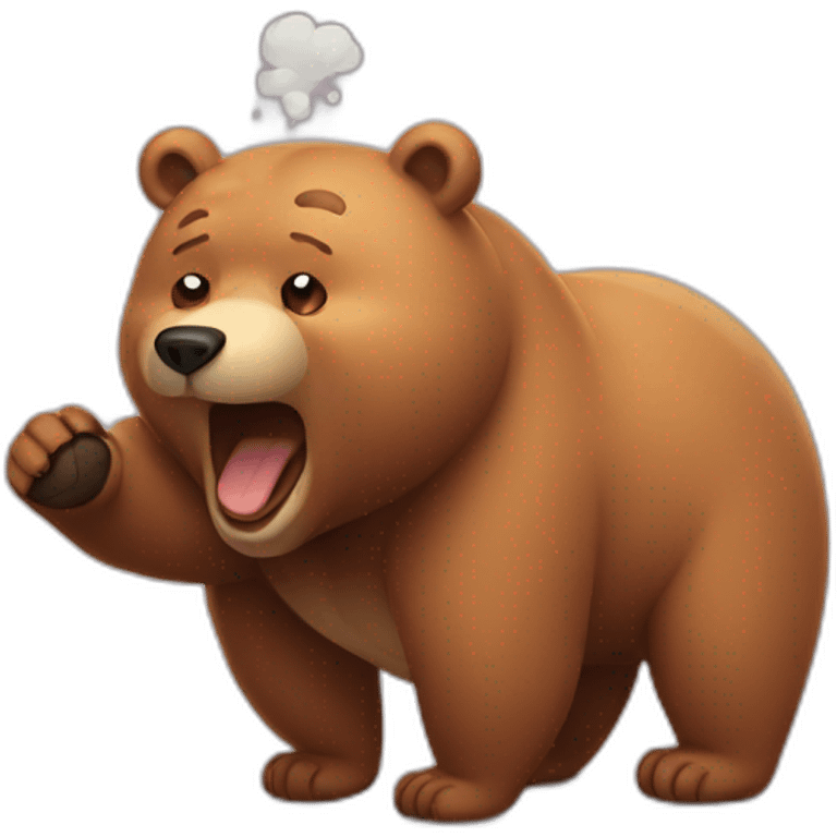 a bear farting emoji