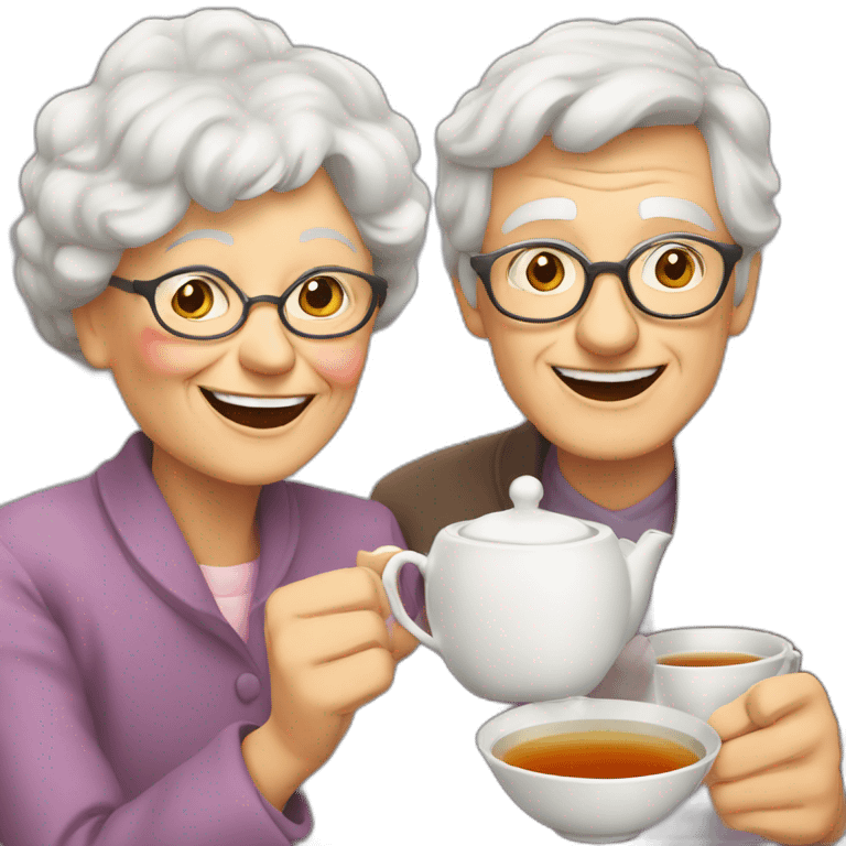 full-bodies-old-lady-and-young-man-drinking-tea-smiling-looking-at-us emoji