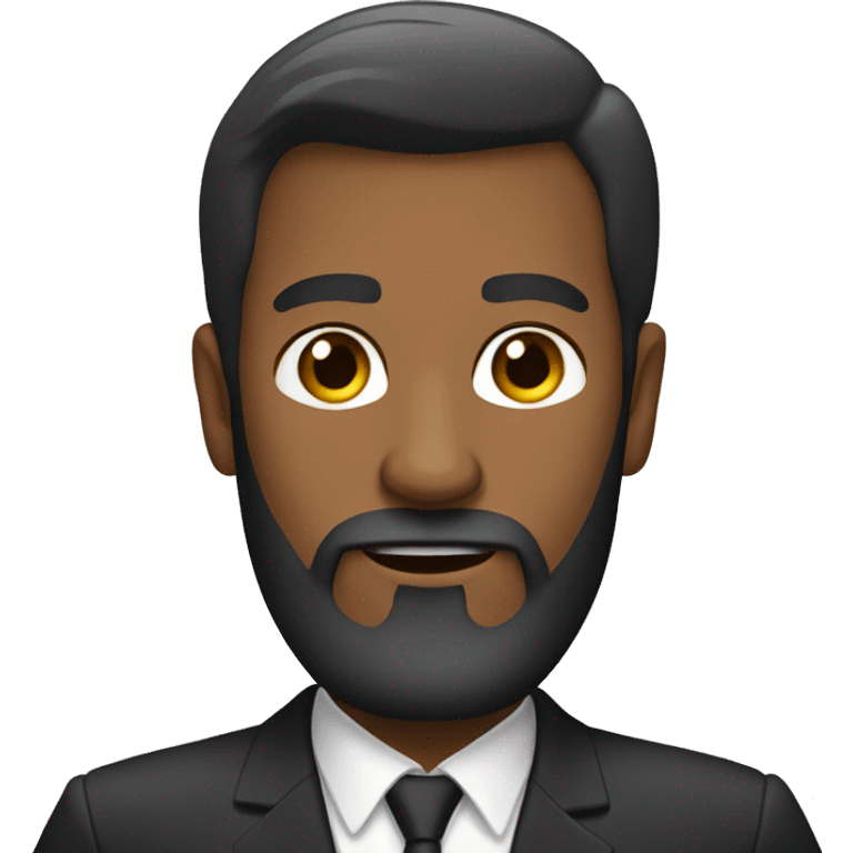 Man with a beard in a tight suit emoji