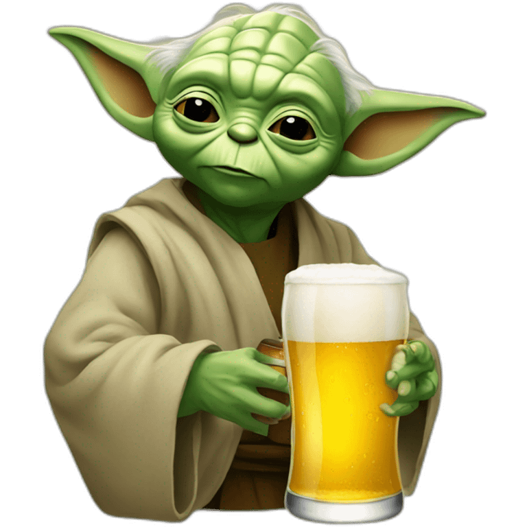 Yoda-drinking a beer emoji