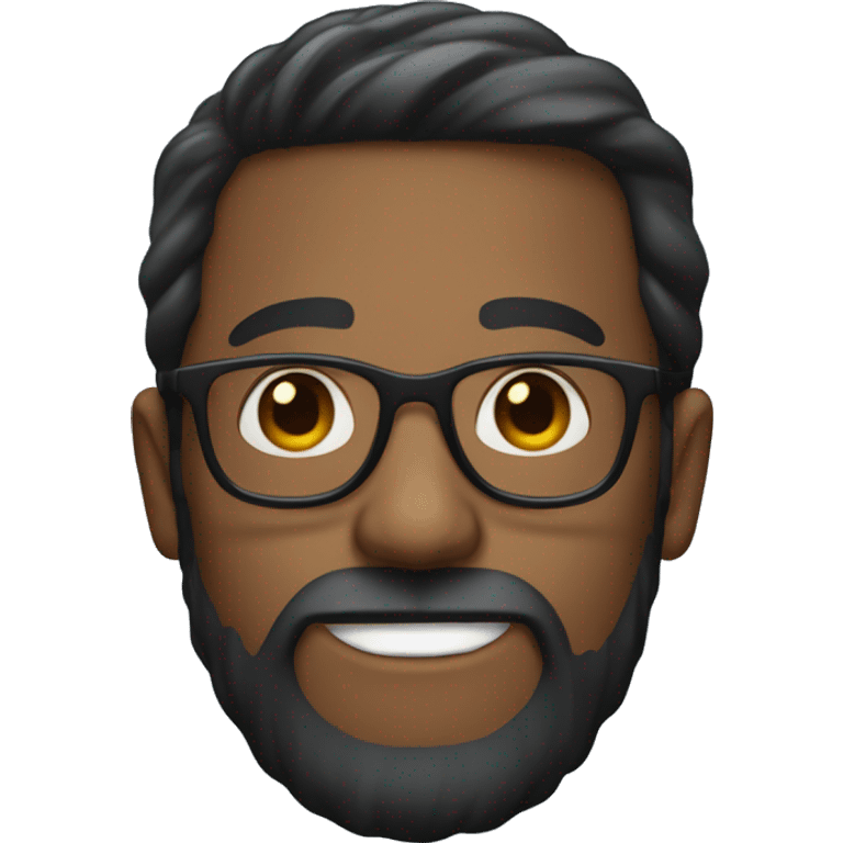 I created an emoji of a dark-haired person with straight hair, wearing glasses and a big beard emoji