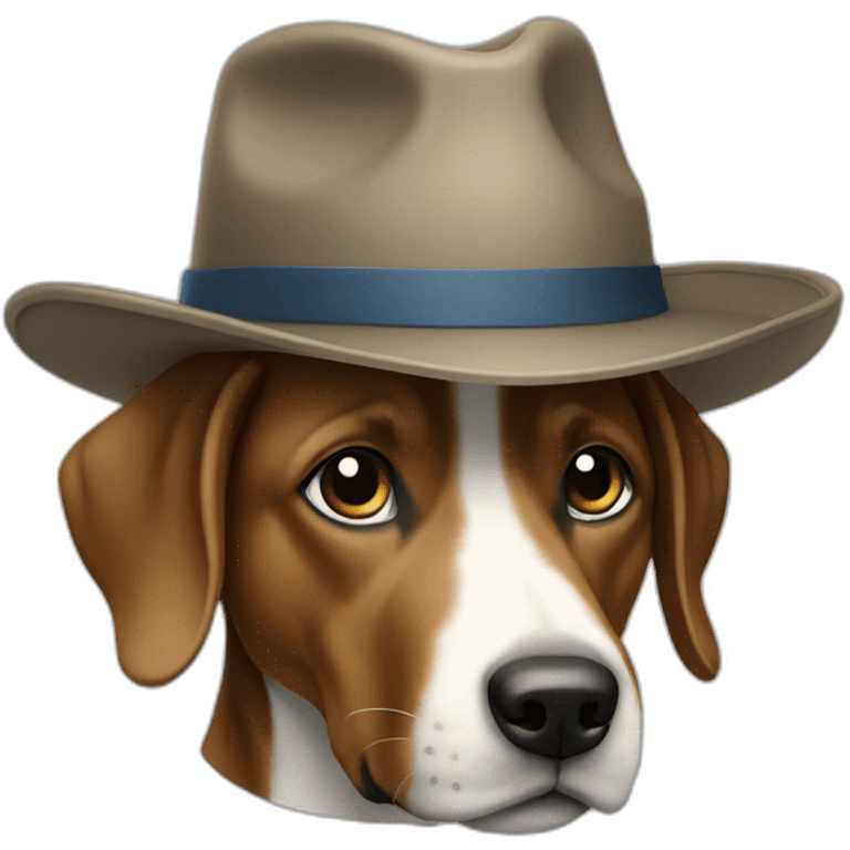 Un chien à chapeau emoji