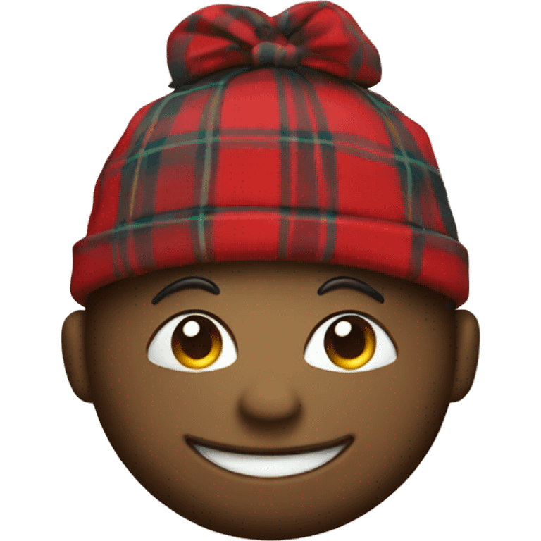  smiling emoji with a tartan hat emoji