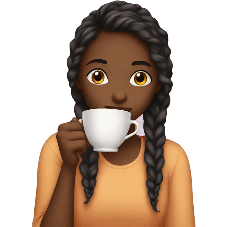 Girl sipping tea emoji